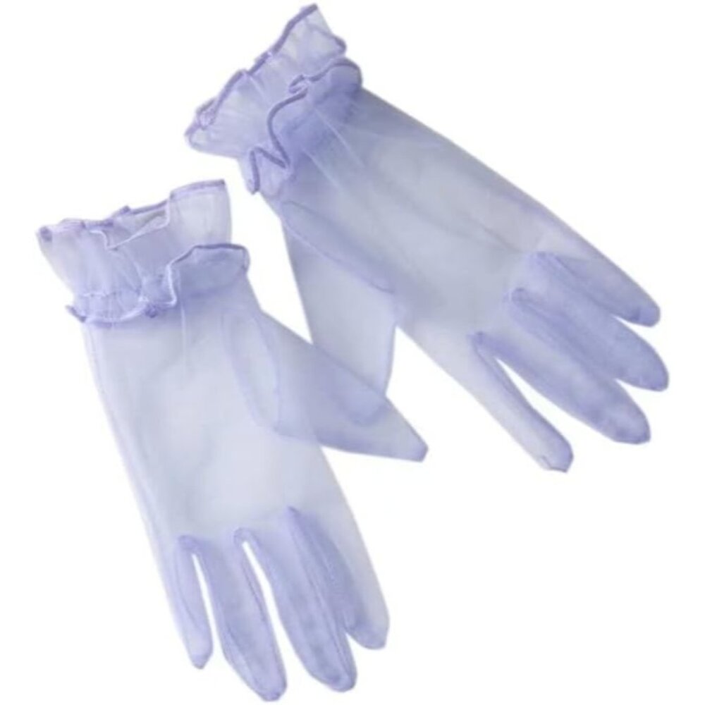 Women's Lavender Evening Short Tulle Glove Wedding Party Tea Prom Accessories